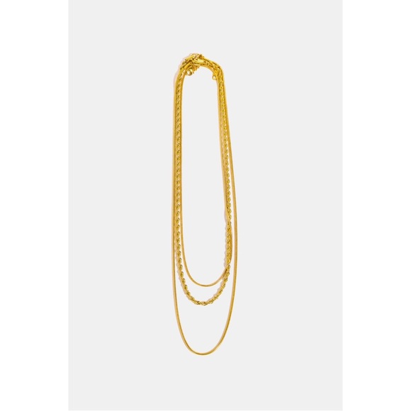 Stainless Steel 18K Gold-Plated Triple Layer Necklace - Picture 3 of 6